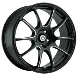 KONIG 24B ILLUSION 17X7 GLOSS BLACK WITH BALL CUT MACHINED SPOKE ACCENTS
